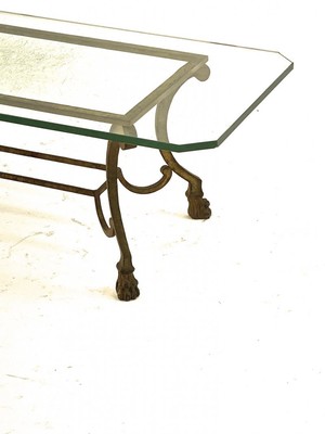 Maison Ramsay refined gold leaf wrought iron coffee table