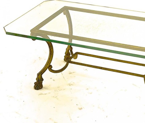 Maison Ramsay refined gold leaf wrought iron coffee table