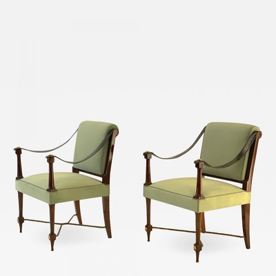 Maison Ramsay stamped pair of classy Neo classical arm chair