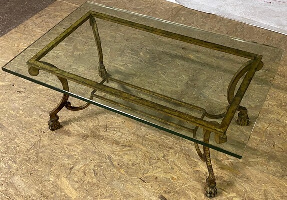 Maison Ramsay superb refined gold leaf wrought iron coffee table