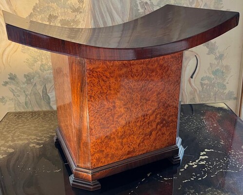 Maison Soubrier superb art deco and ambonia burl stool