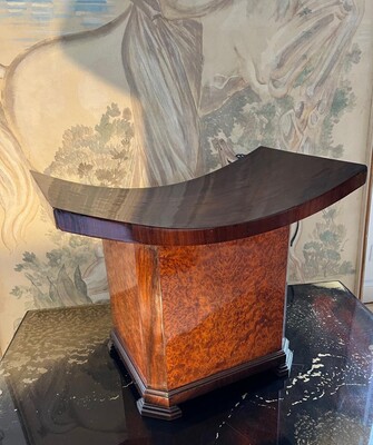 Maison Soubrier superb art deco and ambonia burl stool