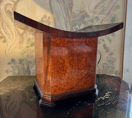 Maison Soubrier superb art deco and ambonia burl stool