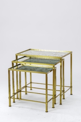 Marc du Plantier gold bronze nesting tables