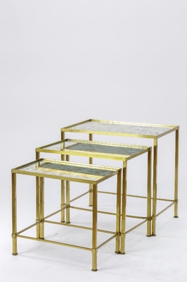 Marc du Plantier gold bronze nesting tables