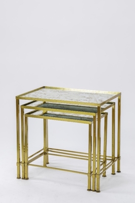 Marc du Plantier gold bronze nesting tables