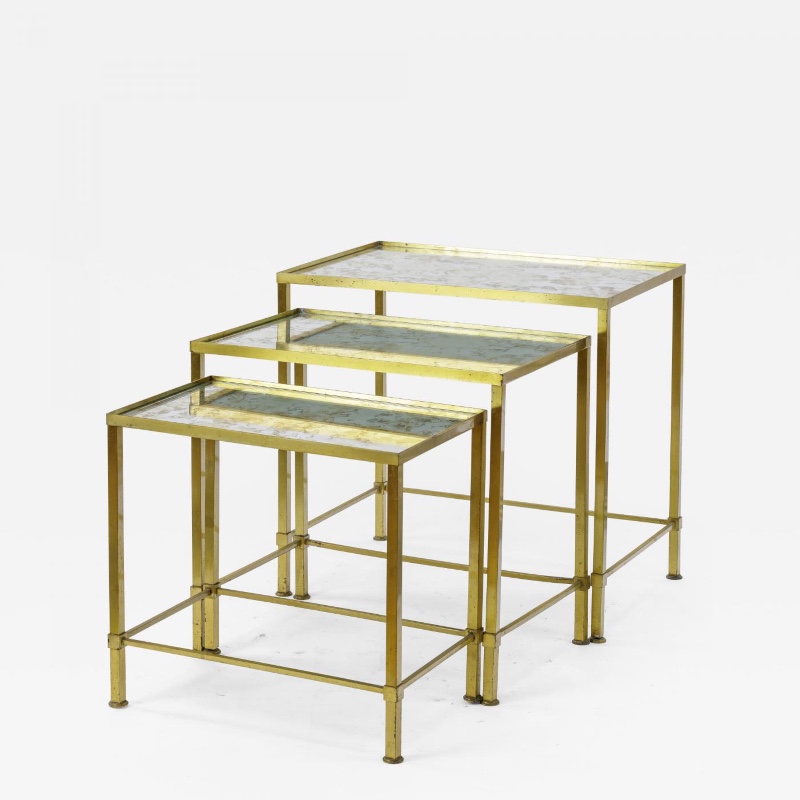 Marc du Plantier gold bronze nesting tables