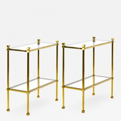 Marc Du plantier pair of neo classic 2 tier side table