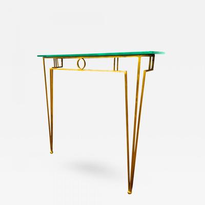 Marc Duplantier Gold Leaf Wrought Iron Console