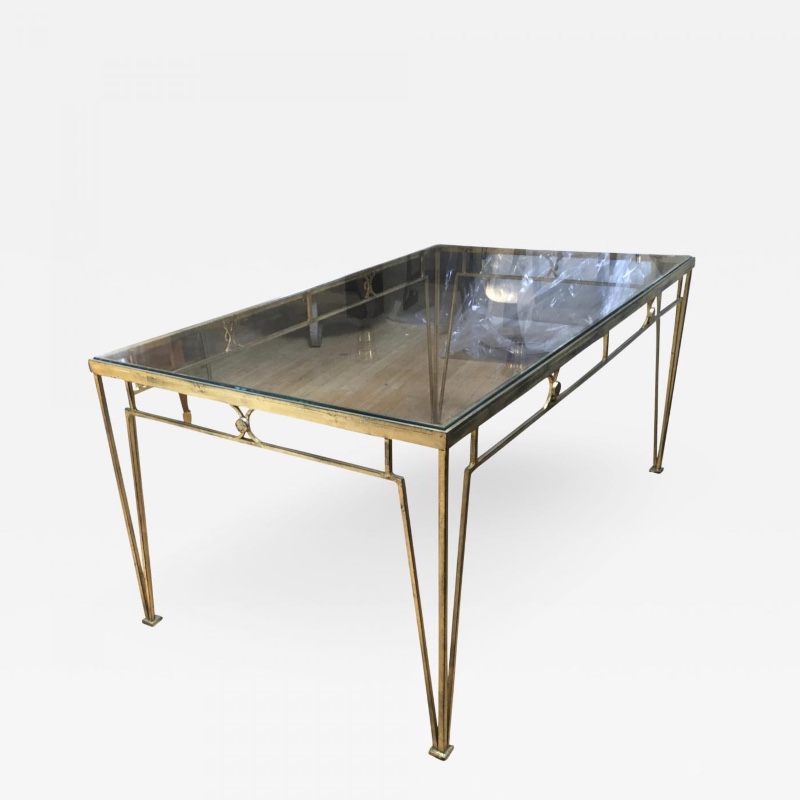 Marc Duplantier gold leaf wrought iron dinning table