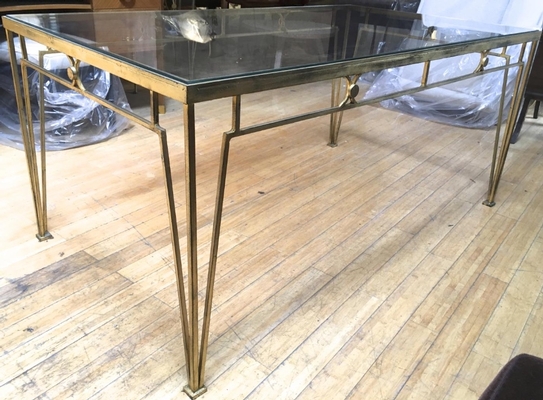 Marc Duplantier gold leaf wrought iron dinning table