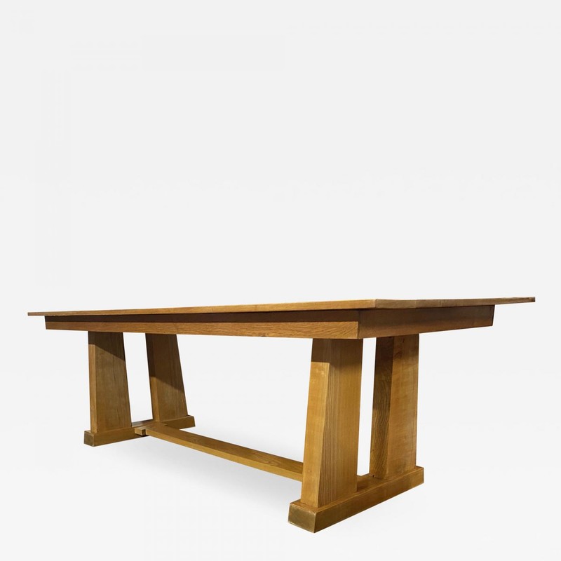 Marc Duplantier Pharos style large solid oak dinning table