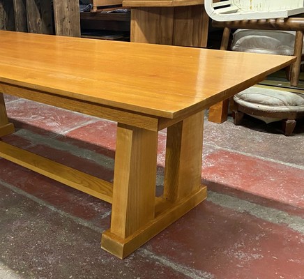 Marc Duplantier Pharos style large solid oak dinning table