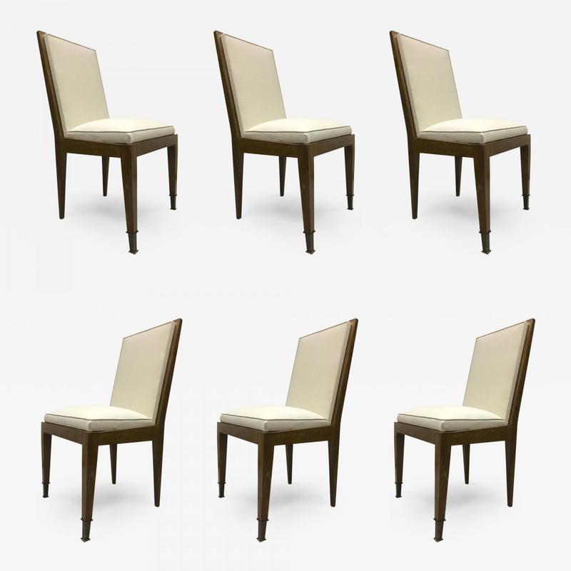 Marc Duplantier Set Six Oak Dining Chairs