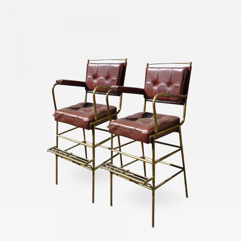 Mathieu Mategot pair of comfy bar stools