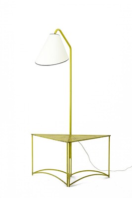 Mathieu Mategot rare floor lamp with coffee table base