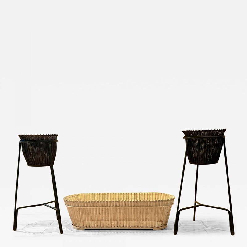 Mathieu Mategot rarest full rigitule perforated planters set