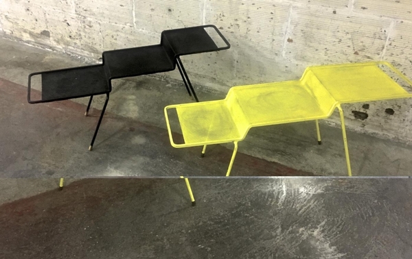 Mathieu Matégot Rigitule yellow Long Coffee Table