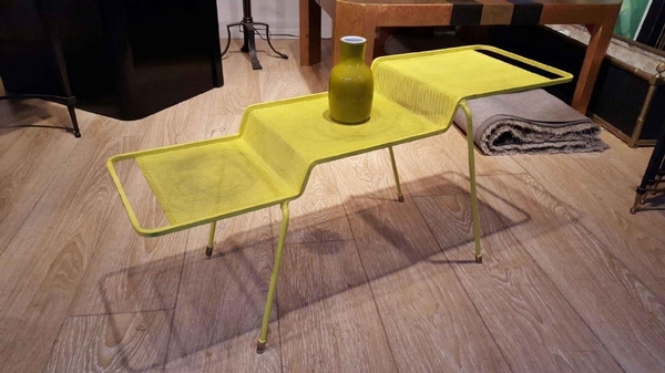 Mathieu Matégot Rigitule yellow Long Coffee Table