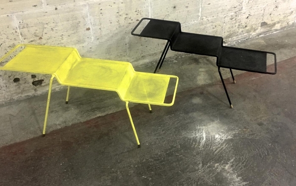 Mathieu Matégot Rigitule yellow Long Coffee Table