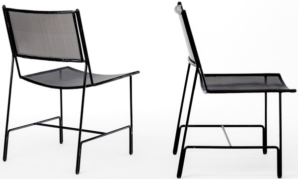 Mathieu Mategot set of 4 black chairs documented model 