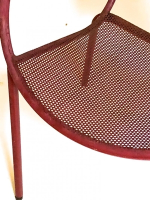 Mathieu Mategot style charming pair of outdoor chairs