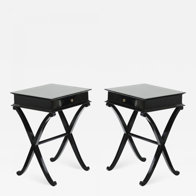 Maurice Hirsch signed pair of black pair of coffee table or night