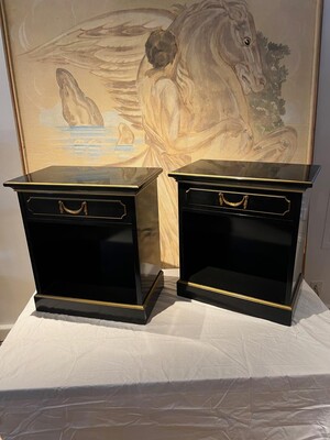 Maurice Hirsch superb pair of black side table or coffee table