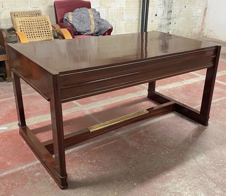 Maxime Old attributed refined Art Deco desk with side shelves