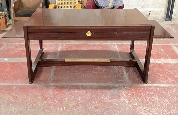 Maxime Old attributed refined Art Deco desk with side shelves