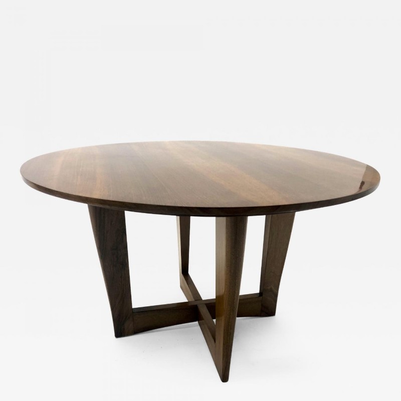 Maxime Old attributed refined walnut round coffee table