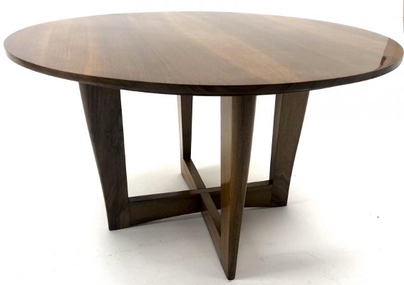 Maxime Old attributed refined walnut round coffee table