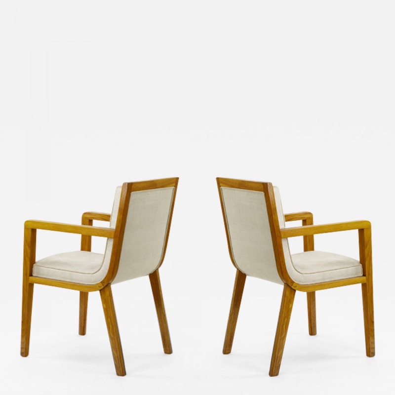  Maxime Old pair of refined oak arm chairs