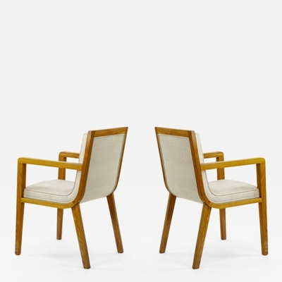  Maxime Old pair of refined oak arm chairs