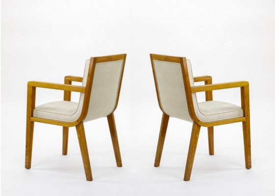  Maxime Old pair of refined oak arm chairs