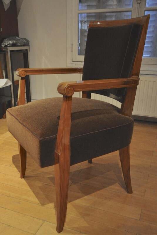 Maxime Old Pair of Refined Solid Walnut Armchairs