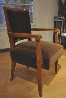 Maxime Old Pair of Refined Solid Walnut Armchairs