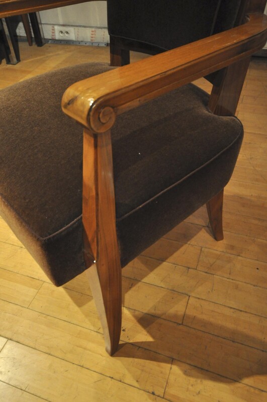 Maxime Old Pair of Refined Solid Walnut Armchairs