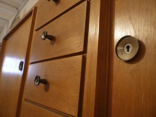 Maxime Old Stamped Oak 2 Doors and Drawers Cabinet