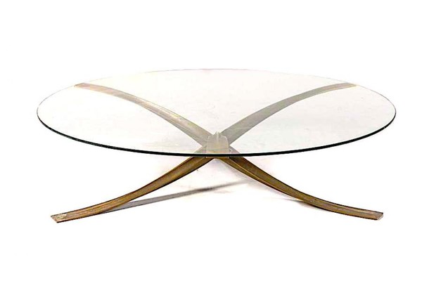 Michel Mangematin iconic bronze and glass coffee table