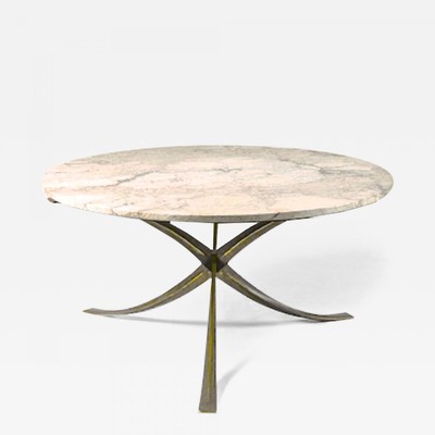 Michel Mangematin superb gold bronze and marble dinning table