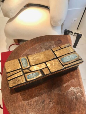 Mithe Espelt rare charming ceramic and wood jewell box