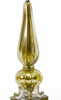 Murano super gold mercury glass table lamp with gold bronze base