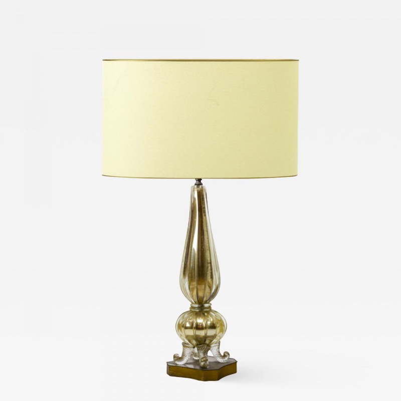 Murano super gold mercury glass table lamp with gold bronze base