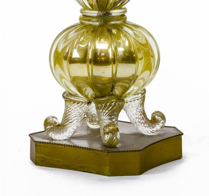 Murano super gold mercury glass table lamp with gold bronze base