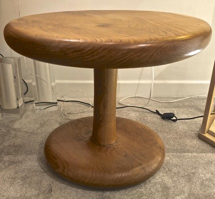 Mushroom shaped 50s rare oak coffee table