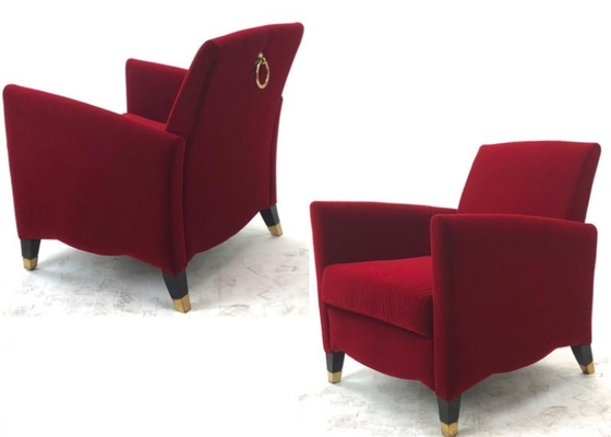 Olivier Gagnere for Cafe Marly pair of red comfy lounge chairs