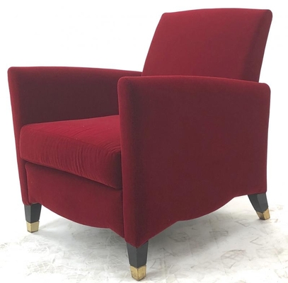 Olivier Gagnere for Cafe Marly pair of red comfy lounge chairs