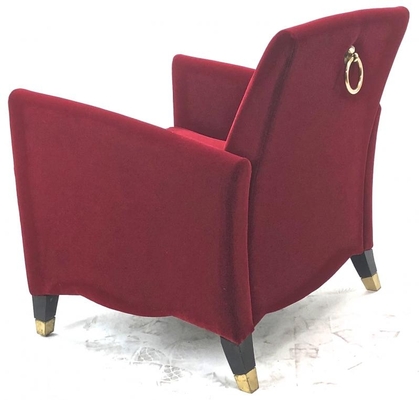 Olivier Gagnere for Cafe Marly pair of red comfy lounge chairs