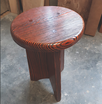 Oregon pine wavy stool